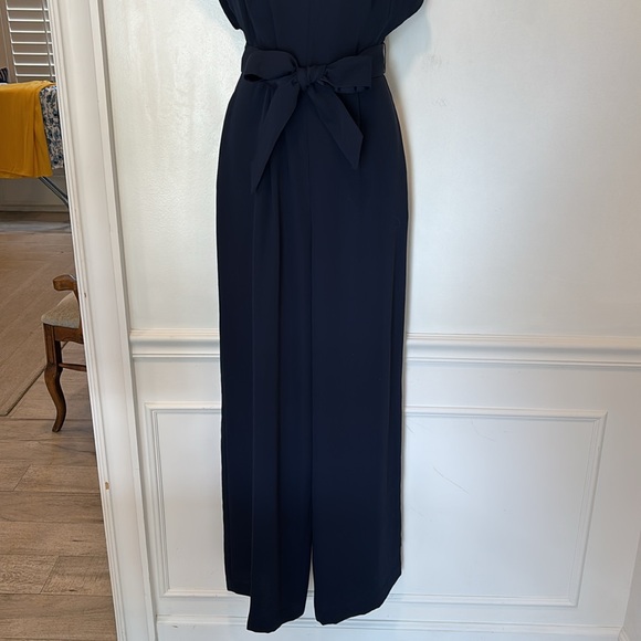 Eliza J Navy Pants Jumpsuit Zip Back Split Sleeve Size 2 - Picture 5 of 8